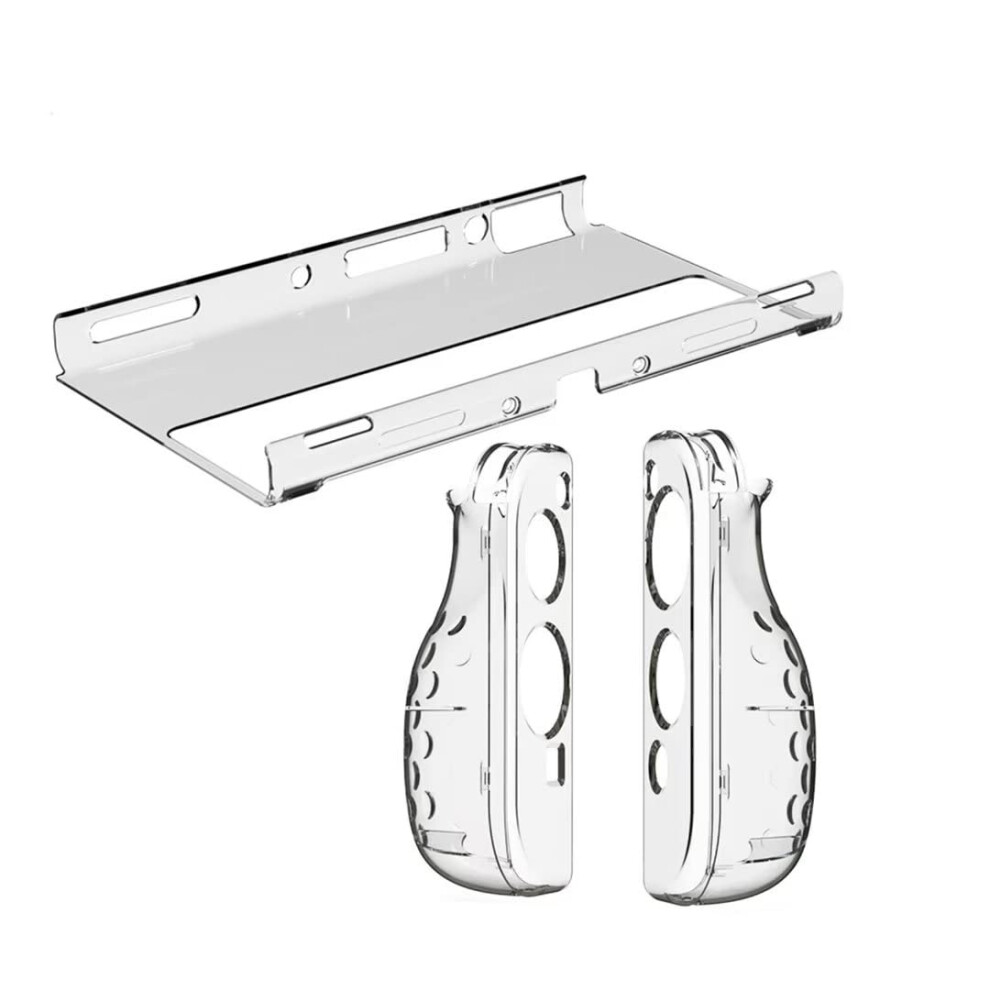 Case For Nintendo Switch Oled Clear Tpu Shockproof Antiscratch Grip With 2 Tempered Glass Protectors 9187378931578