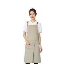 Khaki Crossback Apron with Pockets, Adjustable Straps for Cooking, Gardening and Crafting
