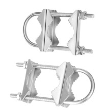 Heavy Duty Antenna Mast Clamp with U Bolts, Double VJaw Bracket Kit Compatible with Starlink for Outdoor TV Ham