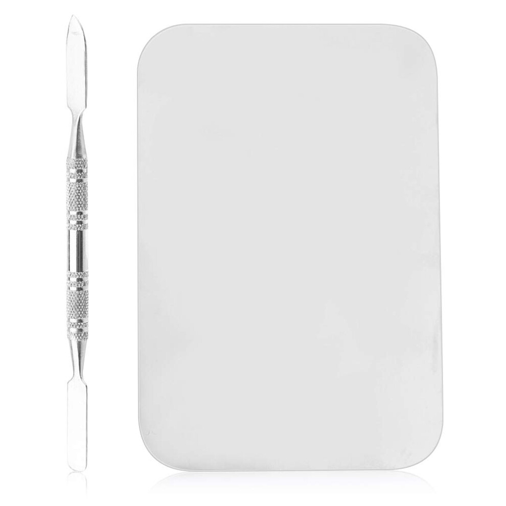 Mixing Foundation Palette, Stainless Steel With Mirror-Like Surface, Spacious Area For Nail-Art And Professional Use, Non-Toxic And Easy to Clean