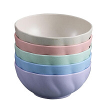 Wheat Straw Bowls Set of 5, Large Capacity EcoFriendly Dinnerware for Soup Salad Rice Microwave Safe