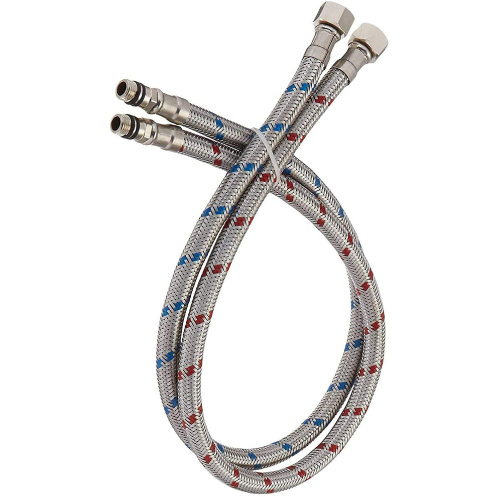 40 -Inch Tap Connector, 2Pcs Faucet Feeding Lines, Kitchen Sink Toilet Hose Braided Stainless Steel 9094768933190