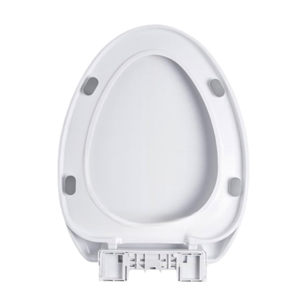 Soft Close Round Toilet Seat Universal Fit White, Reinforced Corners Doublelayer Durable Pp 9187378932452