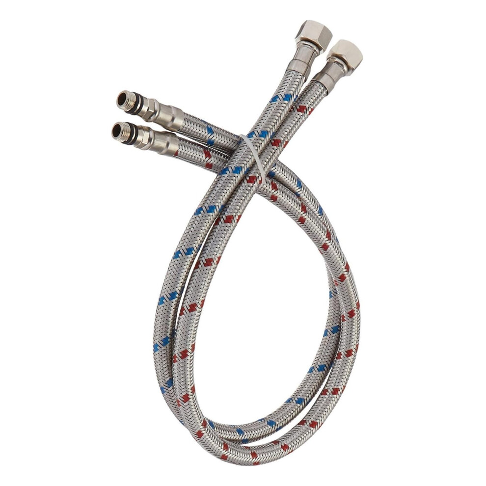Braided Stainless Steel Faucet Supply Lines 32 Inch 3/8 Compression To M10 Flexible Leakresistant Pair 9094768933381
