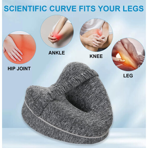 Knee Pillow for Side Sleepers with Adjustable Strap, HeartShaped Memory Foam for Hip Alignment 2