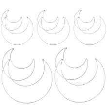 Moon Dreamcatcher Rings Set 10PCS Durable Moon Shape Metal Hoops for DIY Wall and Wedding Décor