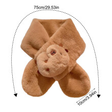 (C) Capybara Fuzzy Scarf Animal Print Winter Warm Neck Warmer for Kids Boys Girls Themed Parties Costumes Zoo Park Gift