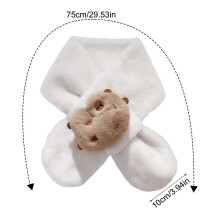 (A) Capybara Fuzzy Scarf Animal Print Winter Warm Neck Warmer for Kids Boys Girls Themed Parties Costumes Zoo Park Gift