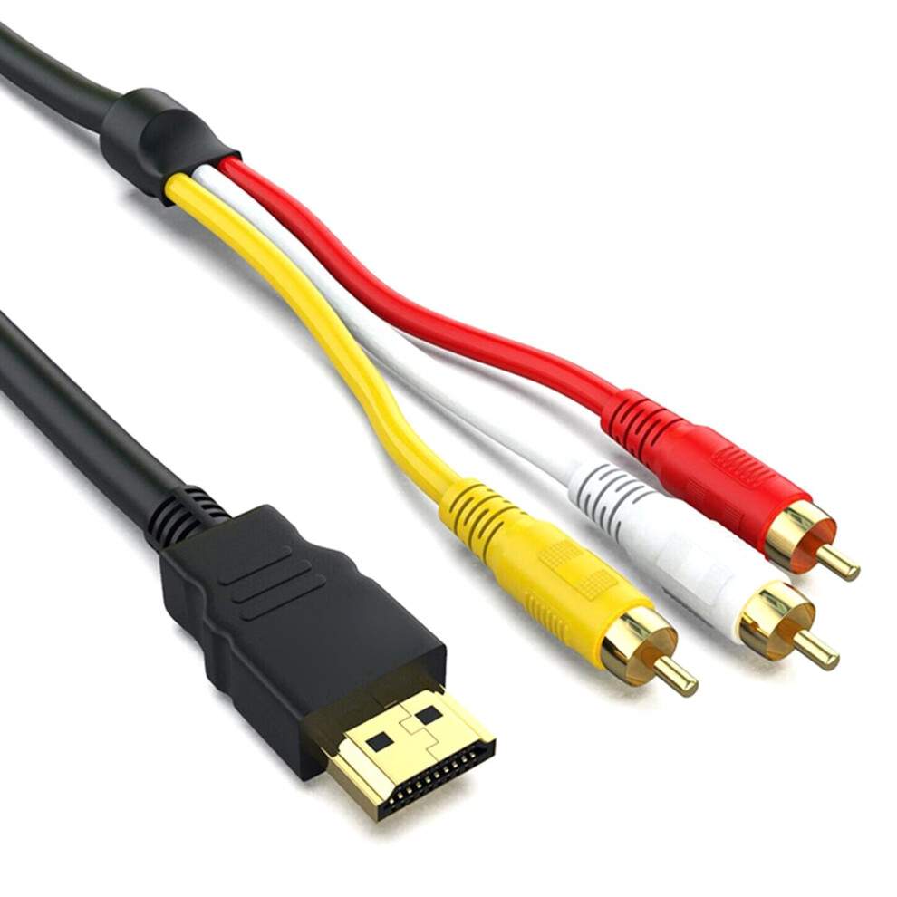 Hdmi To Rca Cable With Goldplated Connectors, Full Hd Video Audio Adapter For Hdtv And Laptop 9070919790126