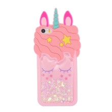 Cute Pink Unicorn Quicksand Glitter Shockproof Soft Silicone Case for iPod Touch 5 6 7