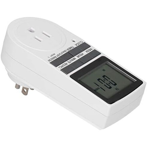 Digital Timer Switch 10A US Plug with LCD Display, 7 Day Programmable Outlet for Lights and Fans 1