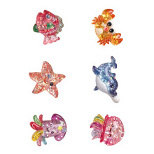 Pack van 2/6 zeedieren hars beeldjes ornament voor-combinatie