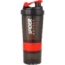 BPA Protein Shaker Bottle 500ml with Leak Proof Lid, 3Layer Storage for Gym and Travel