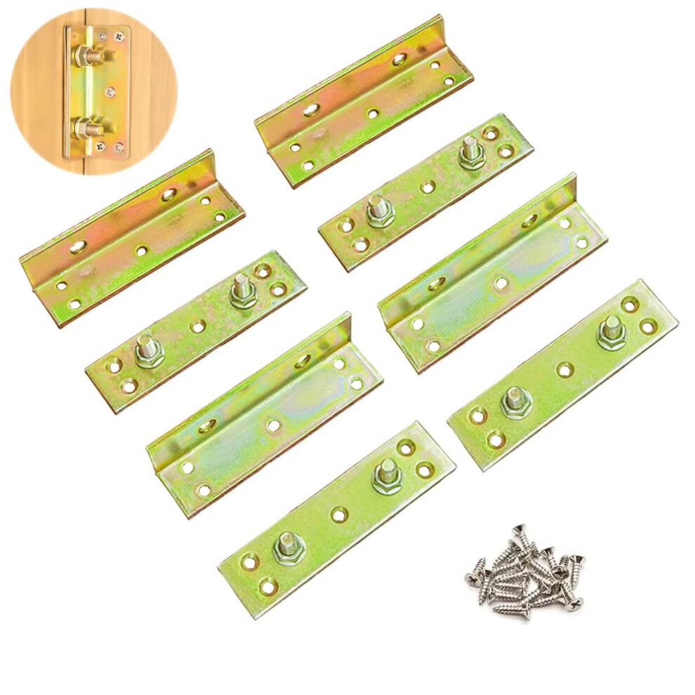Heavy Duty Bed Rail Brackets With Screws, Galvanized Steel Bed Frame Hardware For Wooden Headboards And Footboards, Gold Medium Set Of 4 9094768934494