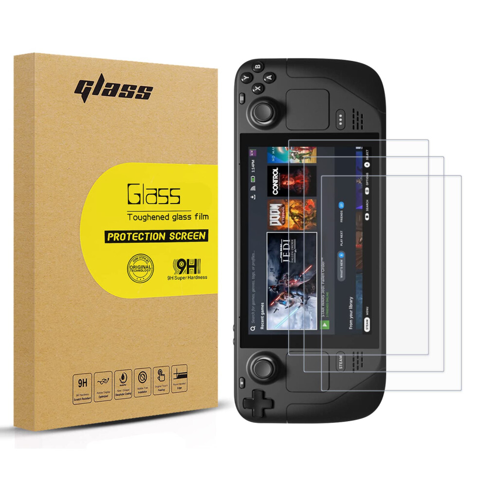 3Pack Screen Protector For Steam Deck 7 Inch Tempered Glass Ultra Clear Antiscratch Bubble 9094768934678