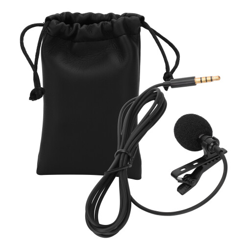 Mini Wired Lavalier Microphone, Black, 6x2.2mm, 1.45m Cable 1