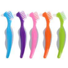 Denture Toothbrush 5Pcs Soft Bristle DualHead For False Teeth And Gums, Compact Travel Denture Brush For Seniors