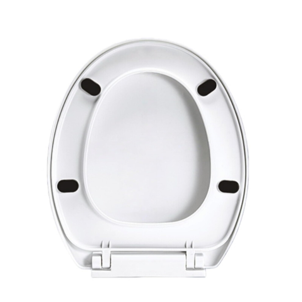 Round Toilet Seat With Soft Close Lid, Heavy Duty White Design, Fits Most Standard Toilets 9187378933817