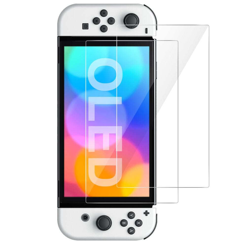 Tempered Glass Screen Protector 2 Pack For Nintendo Switch Oled, 9H Antiscratch Ultra Clear Guard 9199774685276