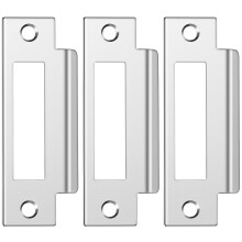 Door Strike Plate Set 47/8 Inch Zinc Plated Deadbolt Strike Plate Pack of 3 for Enhanced Security