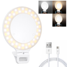 Anello luminoso regolabile per telefono, modalità di illuminazione dimmerabili, controllo touch, luce circolare ricaricabile per selfie con 60 LED,