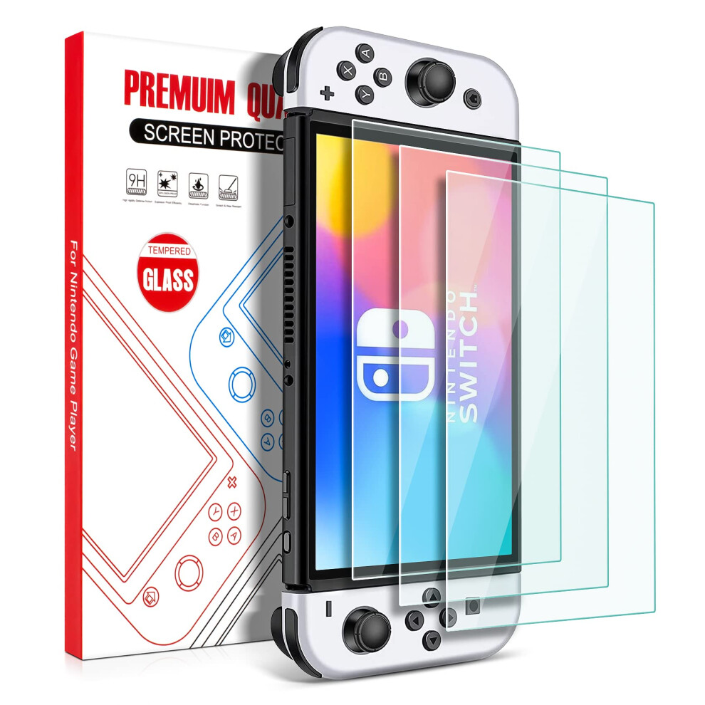 Screen Protector 3 Pack Tempered Glass Hd Clear Scratchresistant Fit For Nintendo Switch Oled 9094768935194