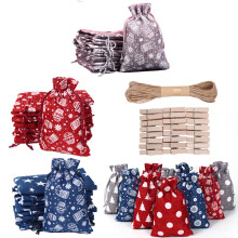 Flax Jute Eco Friendly Gift Bags, Reusable Drawstring Seal Design for Christmas Gifts & More, 24PCS Strong & Durable Linen Pouches for Versatile Use