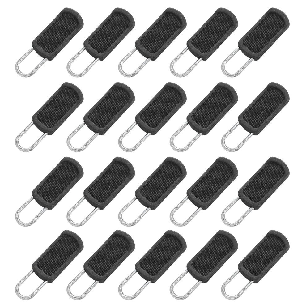 20Pcs Removable Zippers Pull Replacement Detachable-Black 7751000910846