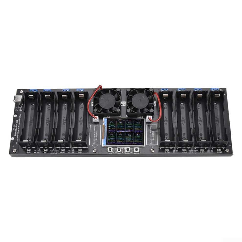 Battery Internal Resistance Tester 8Channel External Discharge Terminals Realtime Voltage Monitoring Flatbattery Holder 9187378934319