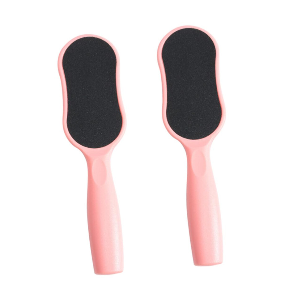 Pedicure Foot Files 2Pack DoubleSided With Plastic Handle Callus Removal And Hard Skin Foot Scrubber Ergonomic Grip