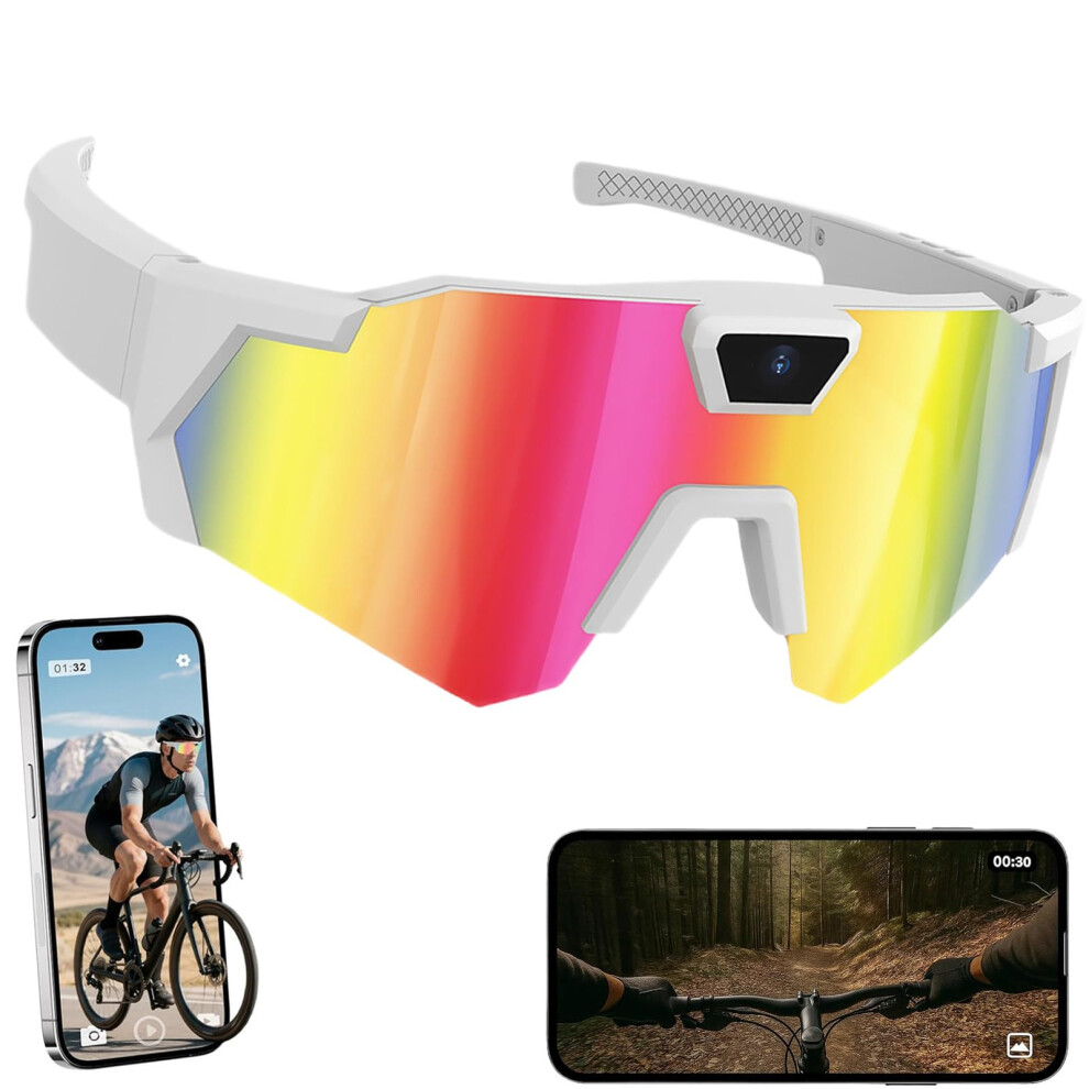 4K Pov Camera Glasses With Ultrawide Recording, Antiglare Lens For Sports Cycling Hiking Outdoor, Multicolor 128G 9094768935675