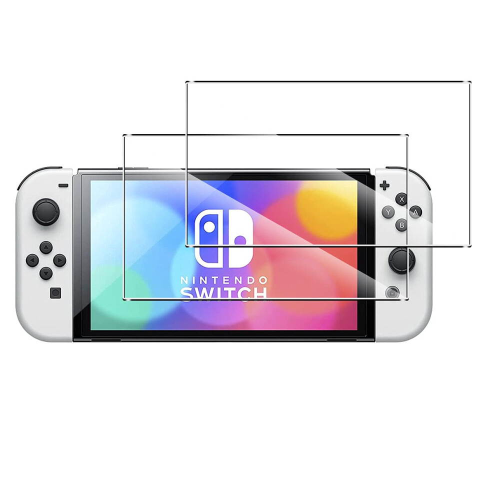Tempered Glass Screen Protector 2 Pack For Nintendo Switch Oled, 9H Scratchresistant Hd Clear Bubble 9187378934784