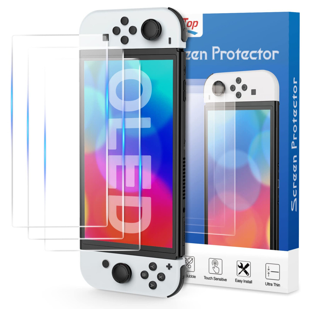Tempered Glass Screen Protector 3 Pack For Nintendo Switch Oled, Ultrathin 0.25Mm, Antiscratch, Bubble 9199774686402
