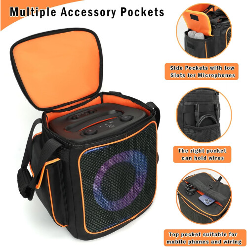 Carry Case Backpack with AllAround Protection and Accessory Pockets for JBL PartyBox Encore Essential 2 1