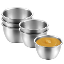 6 Piece 2 oz Stainless Steel Sauce Cups, Durable Metal Condiment Bowls for Kitchen, Party, Restaurant