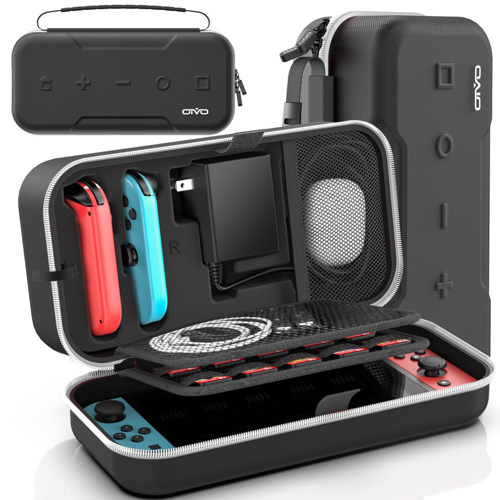 Carrying Case Hard Shell For Nintendo Switch Oled With 20 Game Card Slots And Waterresistant Exterior 9199774687430