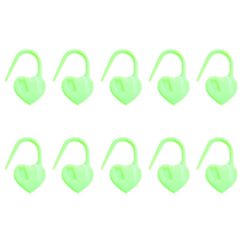 1000 Pcs Knitting Markers Heart Shaped Stitching-Light Green