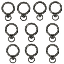 Mousqueton à ressort en métal, 10-Pistolet noir 20 avec anneau