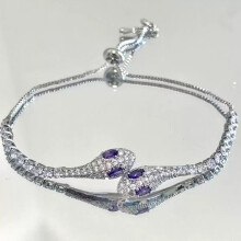 (Purple Serpent Charm Bracelet) Spirit Snake Flash Diamond Bracelet - High-quality appearance, versatile and retro style bracelet