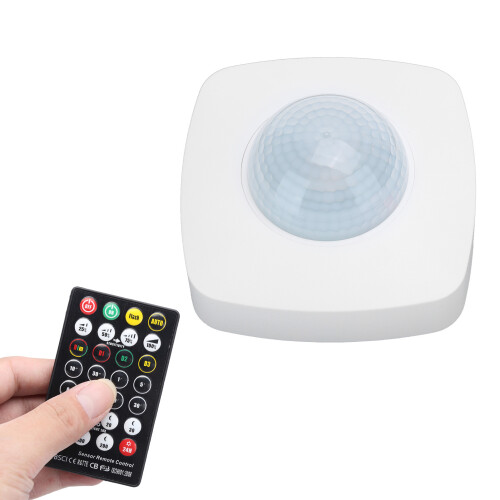 Controle de iluminação sem esforço com sensor de presença de teto, interruptor com sensor de movimento PIR para diversas aplicações e ajuste de 2