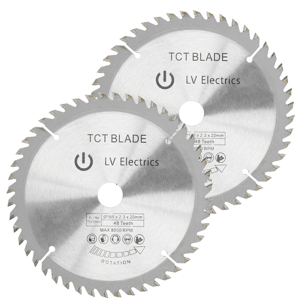 2Pcs 6In Carbide Tipped Wood Cutting Disc 48 Teeth Circular Saw Blade 8791379619130