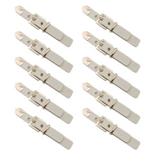 10 Pcs Sew-on Toggles Closures Jackets Buckles Sewing-Bee white