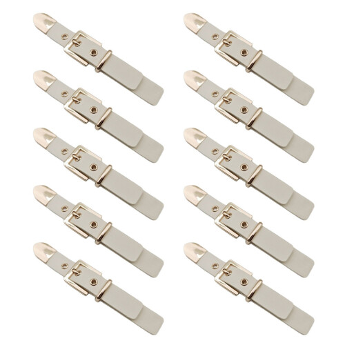 10 Pcs Sew-on Toggles Closures Jackets Buckles Sewing-Bee white