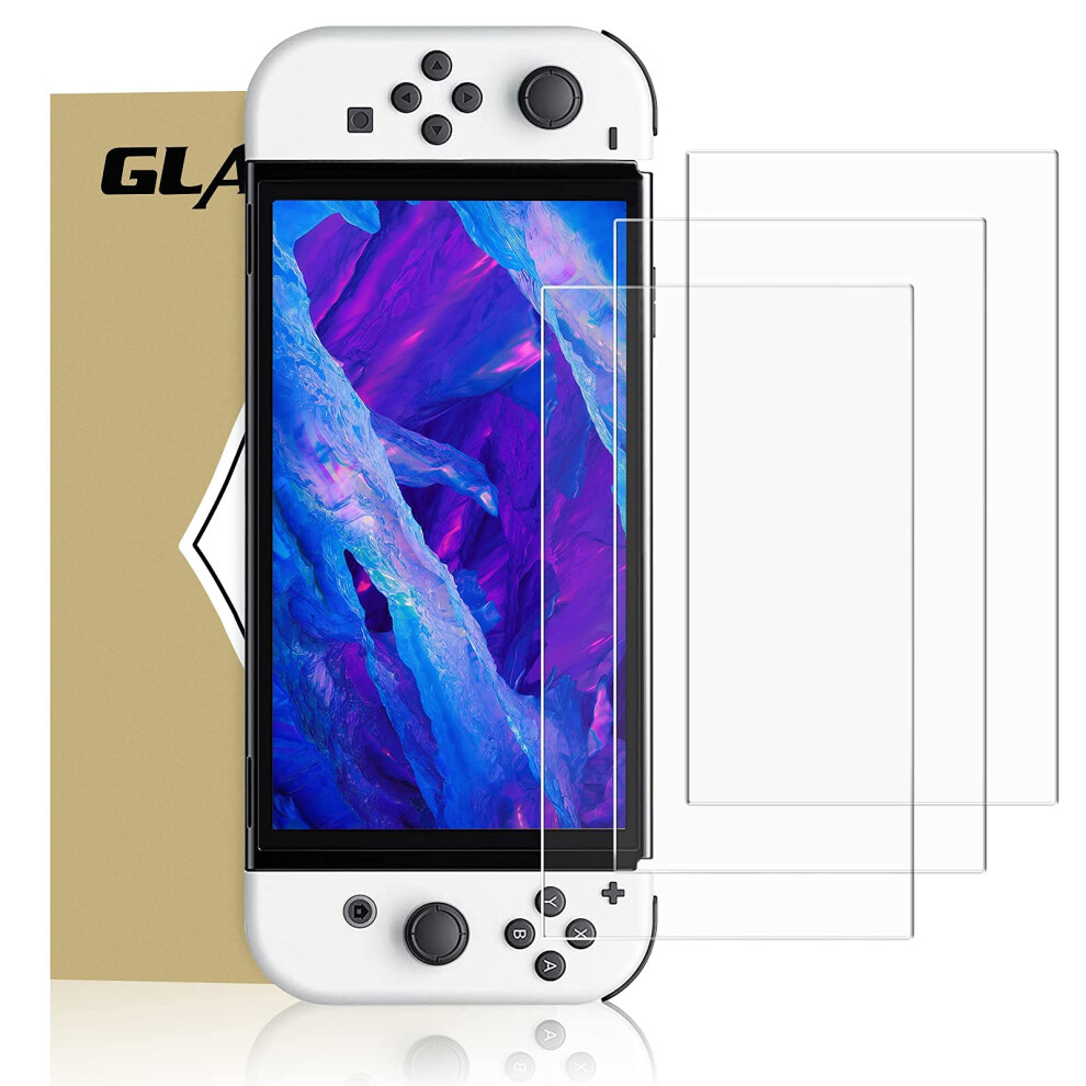 3 Pack Clear Hd Dockable Antiscratch Tempered Glass Screen Protector For Nintendo Switch Oled 9094768937358