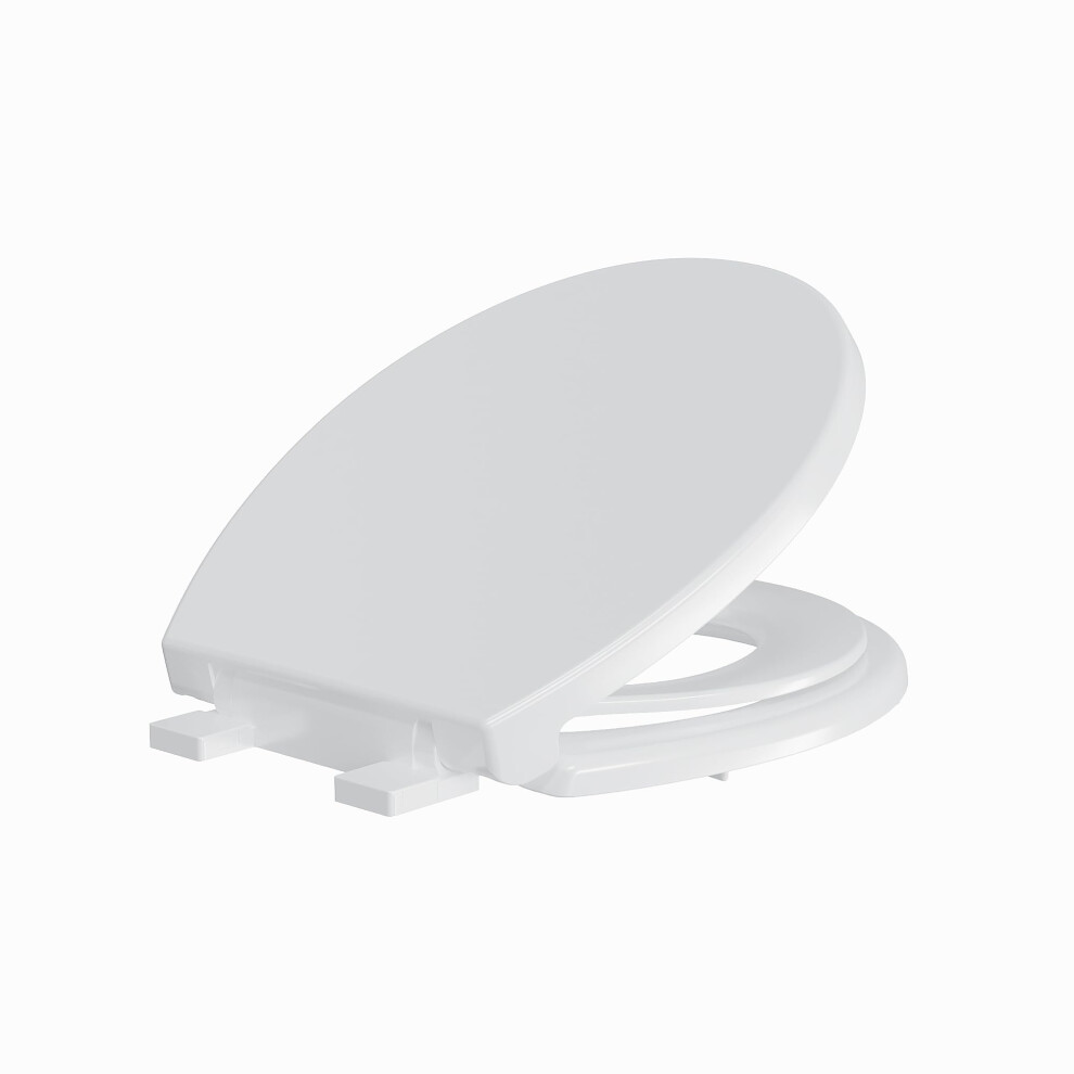Elongated Soft Close Toilet Seat With Builtin Toddler Potty, Quick Release, Universal Fit White