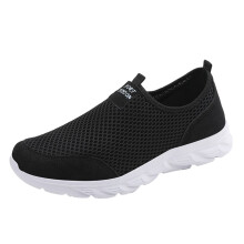Men's Breathable Mesh Running Sneakers Lightweight Casual Sports Shoes for Daily Wear Black Size 6 UK