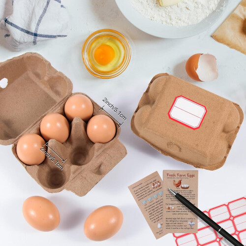 40 Pack Reusable Paper Egg Cartons 6 Count with Secure Clasp Closure, EcoFriendly Bulk for Chicken Eggs 1