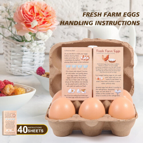 40 Pack Reusable Paper Egg Cartons 6 Count with Secure Clasp Closure, EcoFriendly Bulk for Chicken Eggs 2