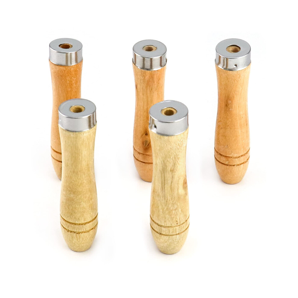 Wooden File Handle With Metal Collar 5 Pack Ergonomic Nonslip Grip Fits 47 Inch Metal Files 9199774688901