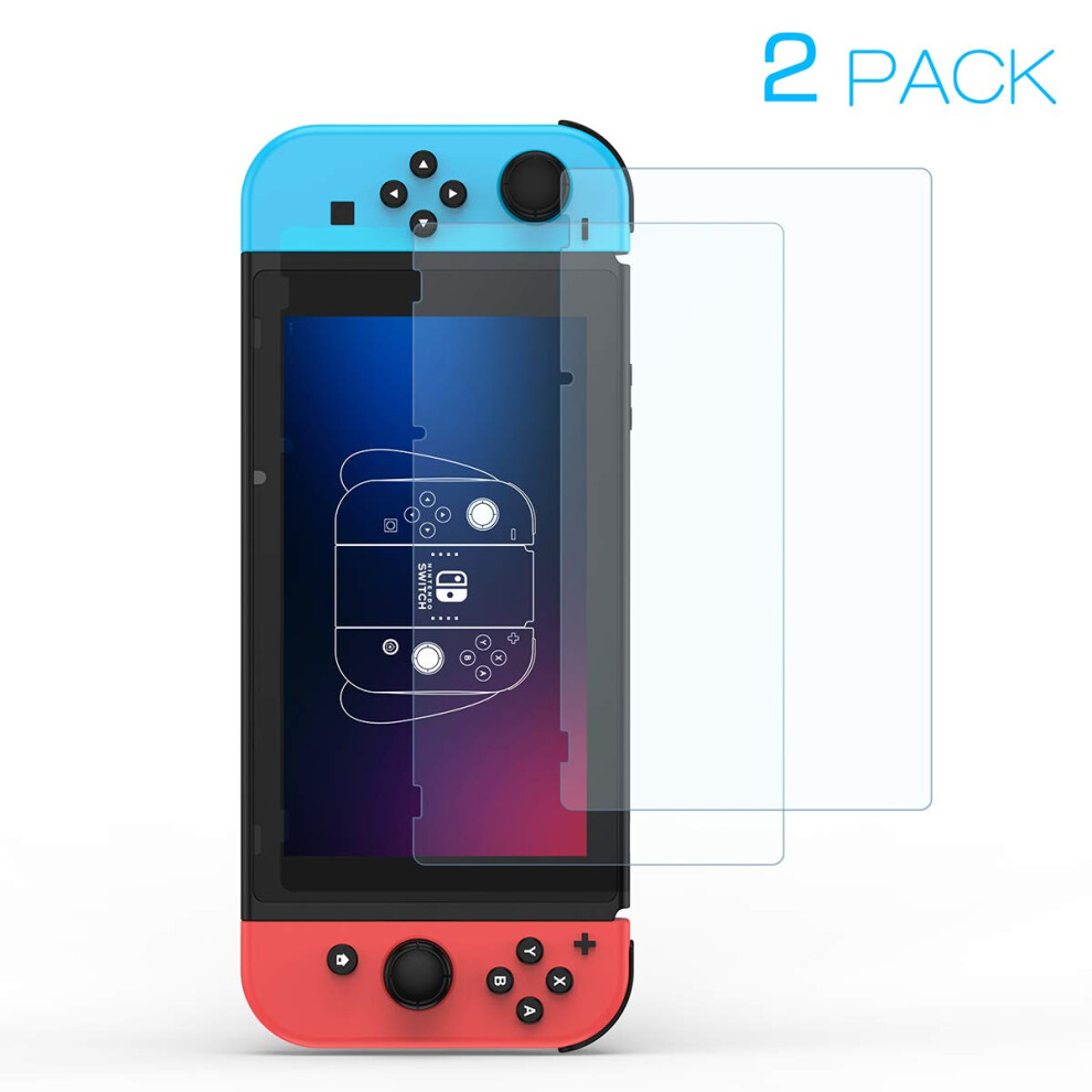 2 Pack Tempered Glass Screen Protector For Nintendo Switch 6.2 Inch, 9H Antiscratch Bubble 9199774688819